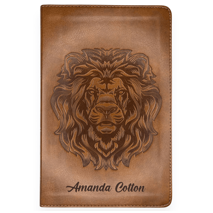 Personalized ESV Thinline Bible Medium Print Faux Leather with Royal Lion Design | Shepherds Shelfs - Shepherds Shelf