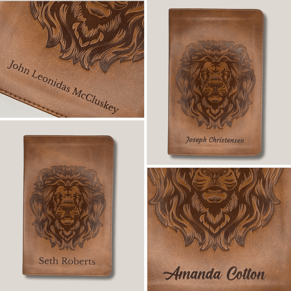 Personalized ESV Thinline Bible Medium Print Faux Leather with Royal Lion Design | Shepherds Shelfs - Shepherds Shelf