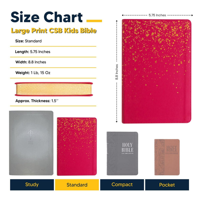 CSB Soft Pink Kids Holy Bible Large Print