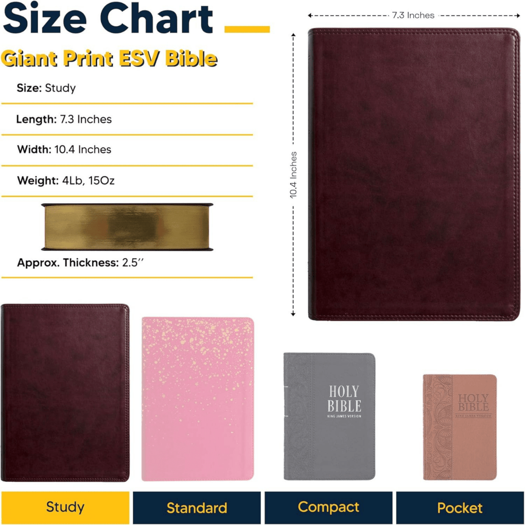 Personalized Faux Leather Custom ESV Holy Bible Personalized with Name | Giant Text | English Standard Version Extra Large Custom Gift Bible for Religious Occasions, Black - Shepherds Shelf