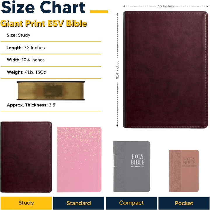 Personalized Faux Leather Custom ESV Holy Bible Personalized with Name | Giant Text | English Standard Version Extra Large Custom Gift Bible for Religious Occasions, Black - Shepherds Shelf
