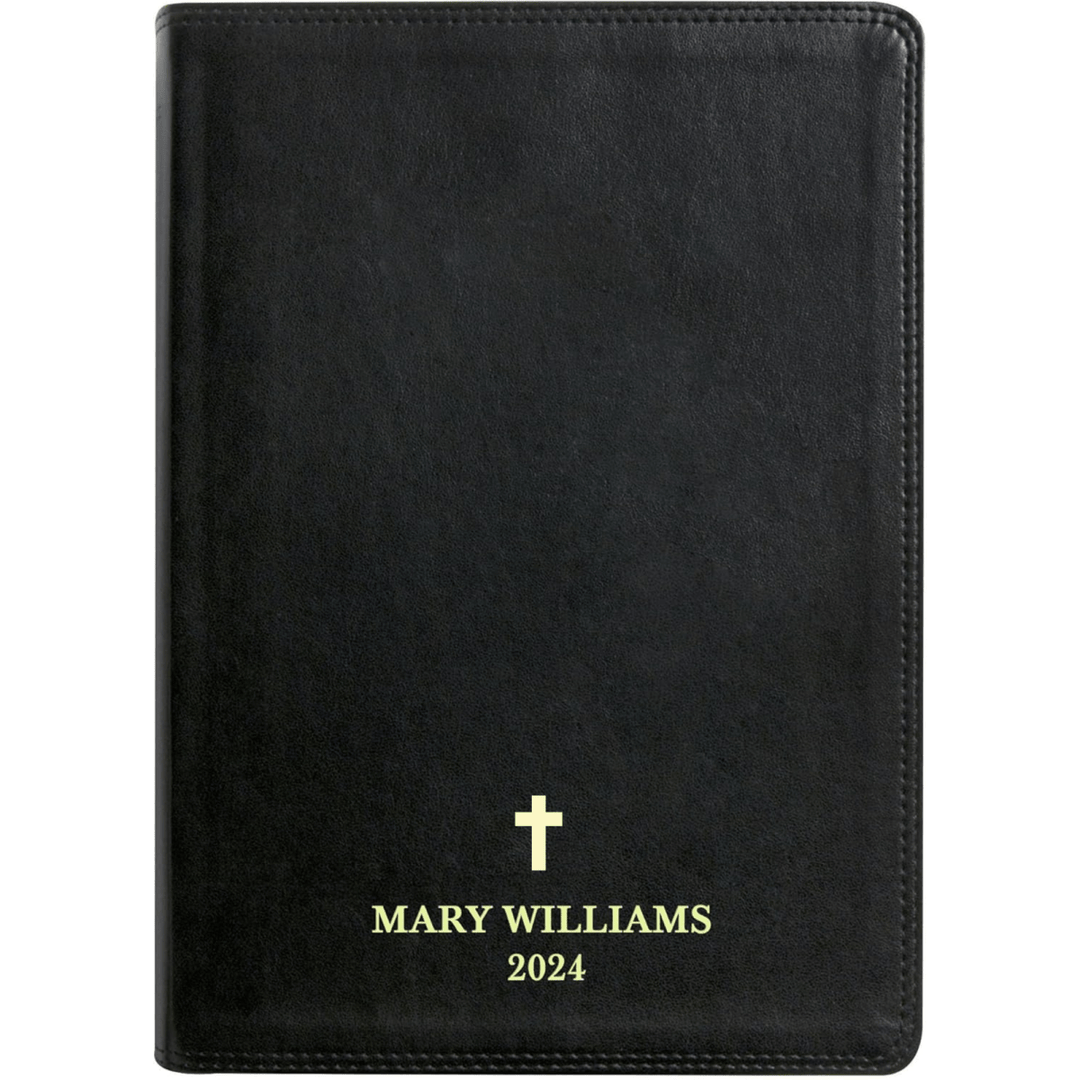 Personalized Faux Leather Custom ESV Holy Bible Personalized with Name | Giant Text | English Standard Version Extra Large Custom Gift Bible for Religious Occasions, Black - Shepherds Shelf