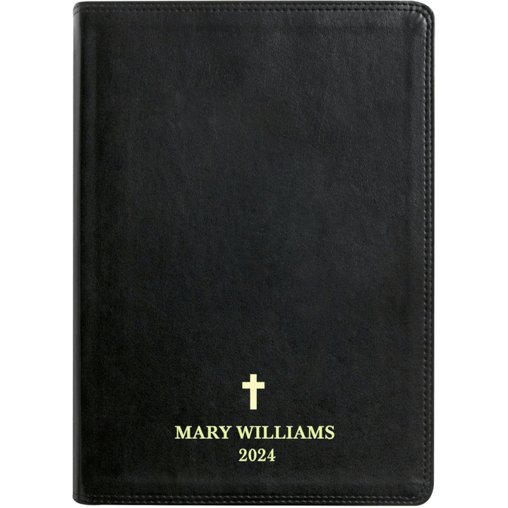 Personalized Faux Leather Custom ESV Holy Bible Personalized with Name | Giant Text | English Standard Version Extra Large Custom Gift Bible for Religious Occasions, Black - Shepherds Shelf
