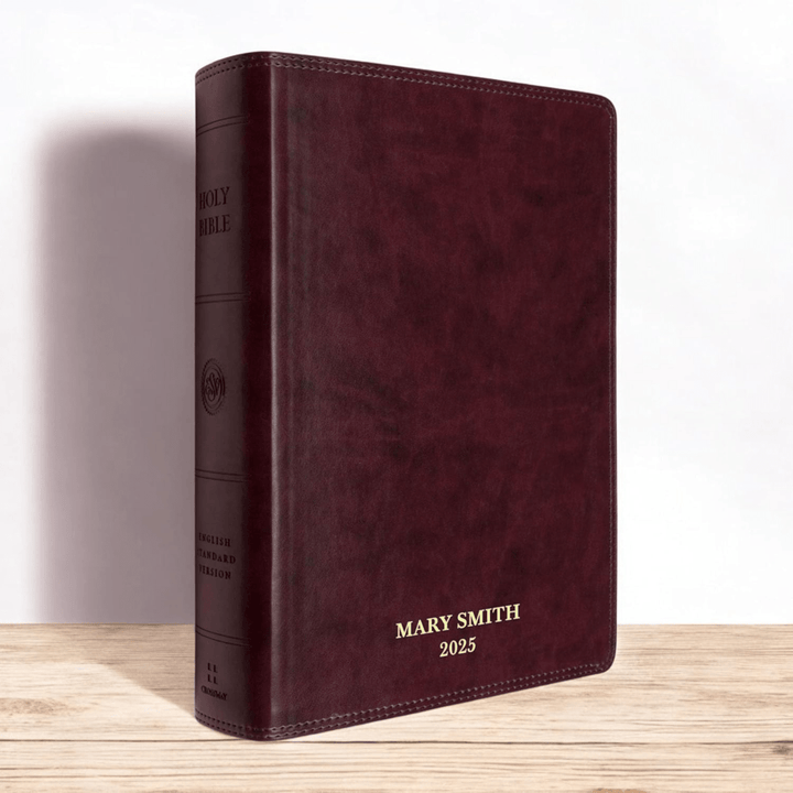 Personalized Faux Leather Custom ESV Holy Bible Personalized with Name | Giant Text | English Standard Version Extra Large Custom Gift Bible for Religious Occasions, Black - Shepherds Shelf