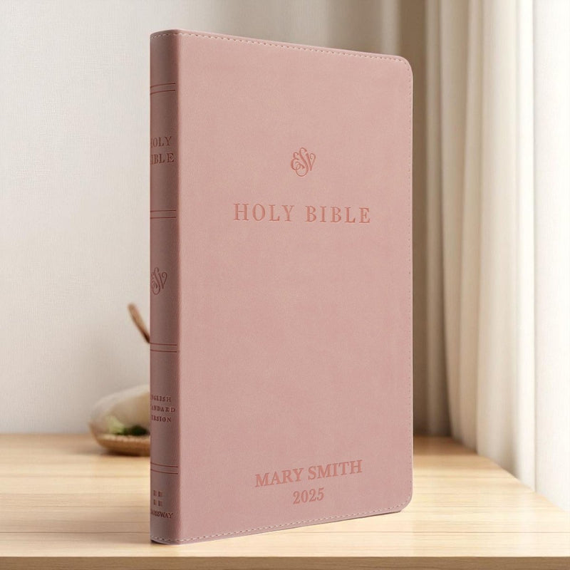ESV Pink Standard Size Premium Holy Bible Small Print