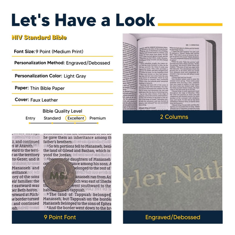 NIV Gray Standard Size Kids Holy Bible Medium Print