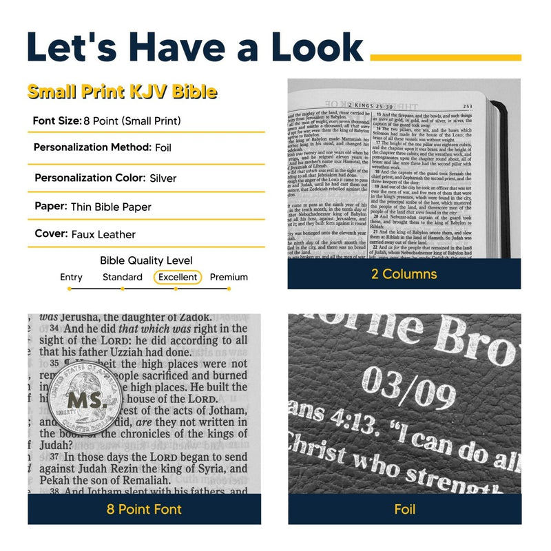 KJV Black Standard Size Holy Bible Small Print