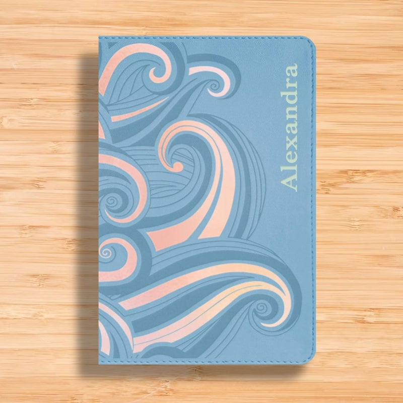 NLT Pink Teal Kids Holy Bible Medium Print | Swirl Design