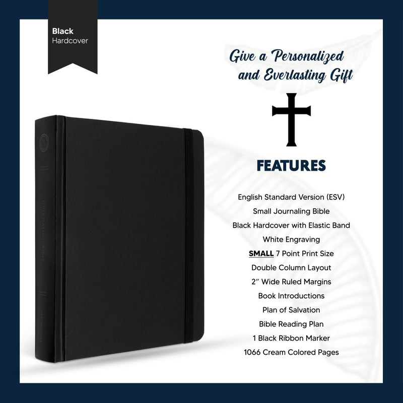 ESV Black Standard Size Journaling Holy Bible Small Print
