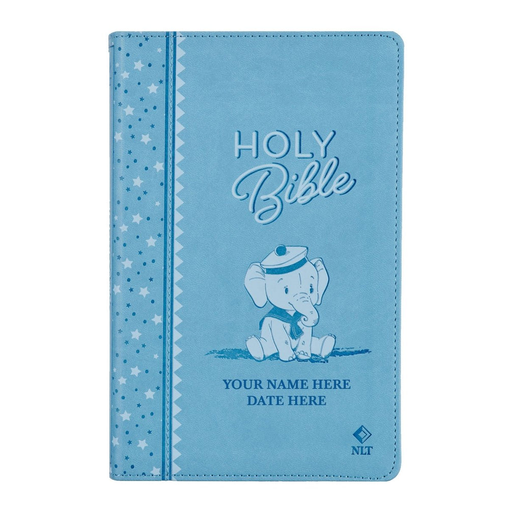 NLT Blue Standard Size Holy Bible Medium Print | Illustrated Elephant