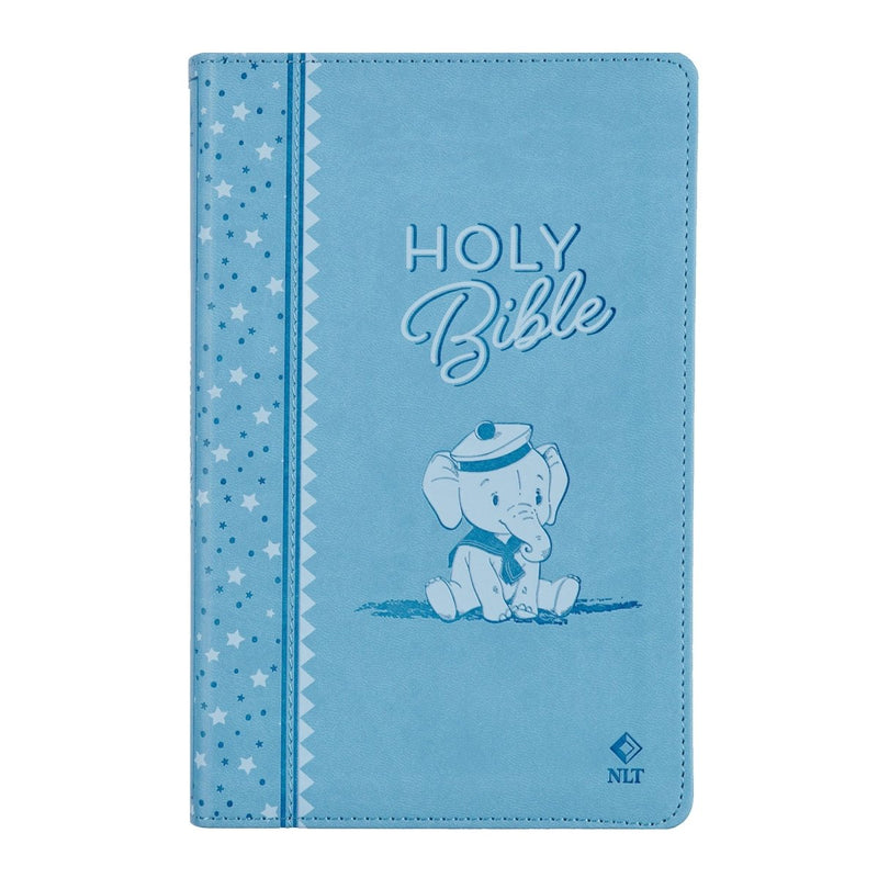 NLT Blue Standard Size Holy Bible Medium Print | Illustrated Elephant