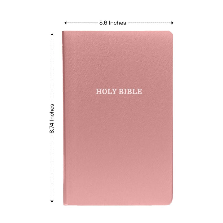 Personalized KJV Bible King James Version Faux Leather Holy Bible with Custom Name SMALL PRINT with Red - Highlighted Verses Pink | Shepherds Shelf - Shepherds Shelf