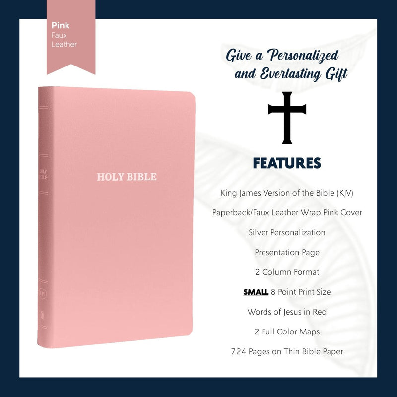 KJV Pink Standard Size Holy Bible Small Print