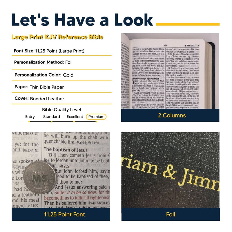 KJV Black Standard Size Holy Bible Giant Print
