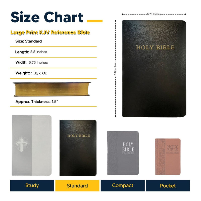 KJV Black Standard Size Holy Bible Giant Print