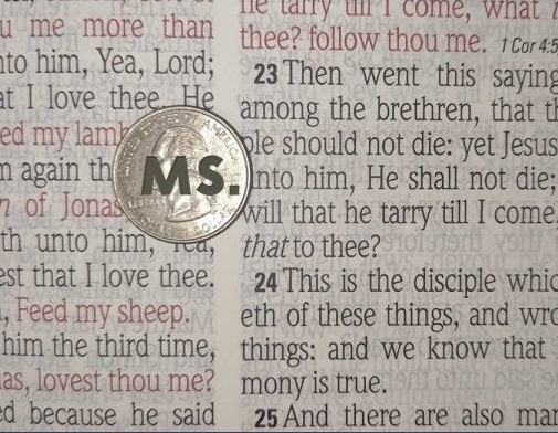 Print sample for this Bible