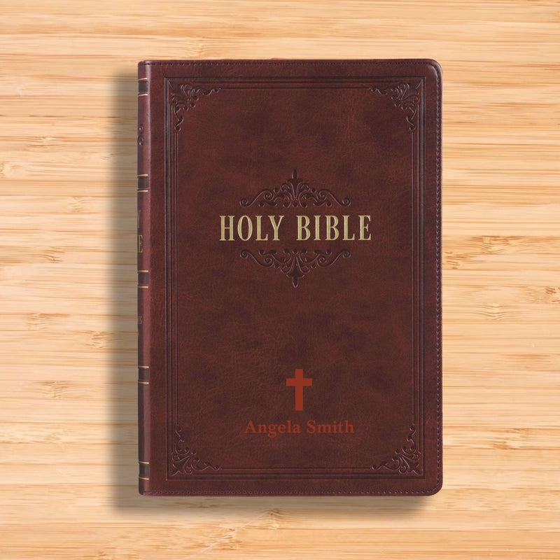 KJV Light Brown Study Size Holy Bible Large Print