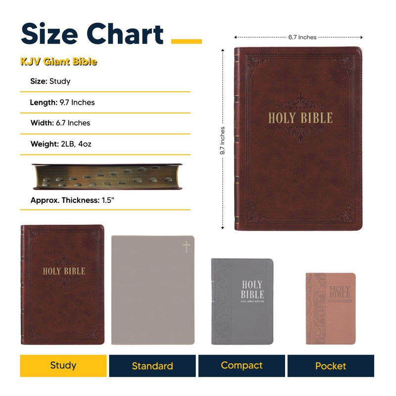 KJV Light Brown Study Size Holy Bible Large Print