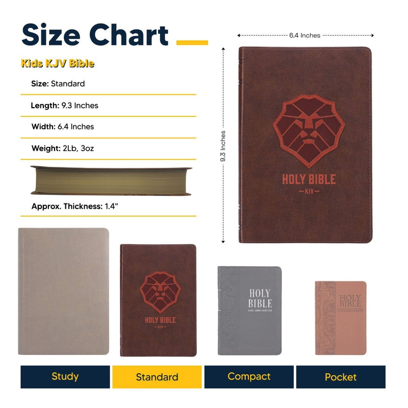 KJV Brown Standard Kids Holy Bible Large Print  | Lion