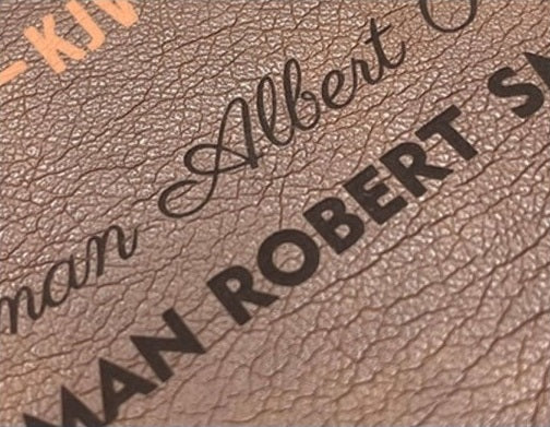 Actual personalization sample for this Bible