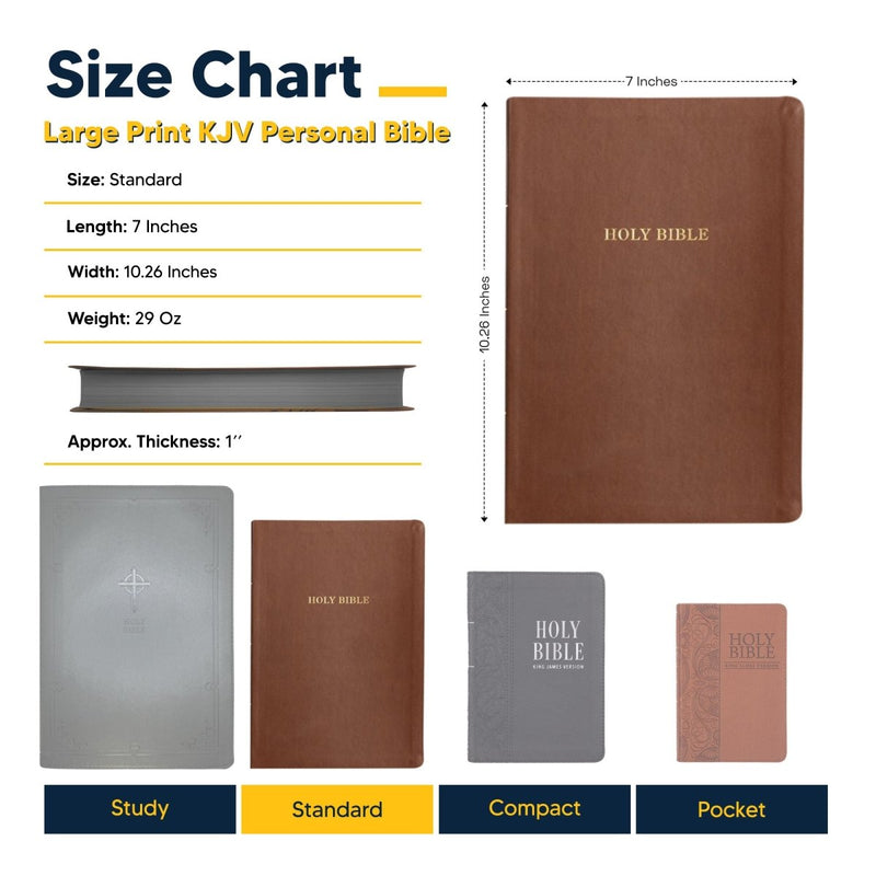 KJV Brown Standard Size Thinline Holy Bible Large Print