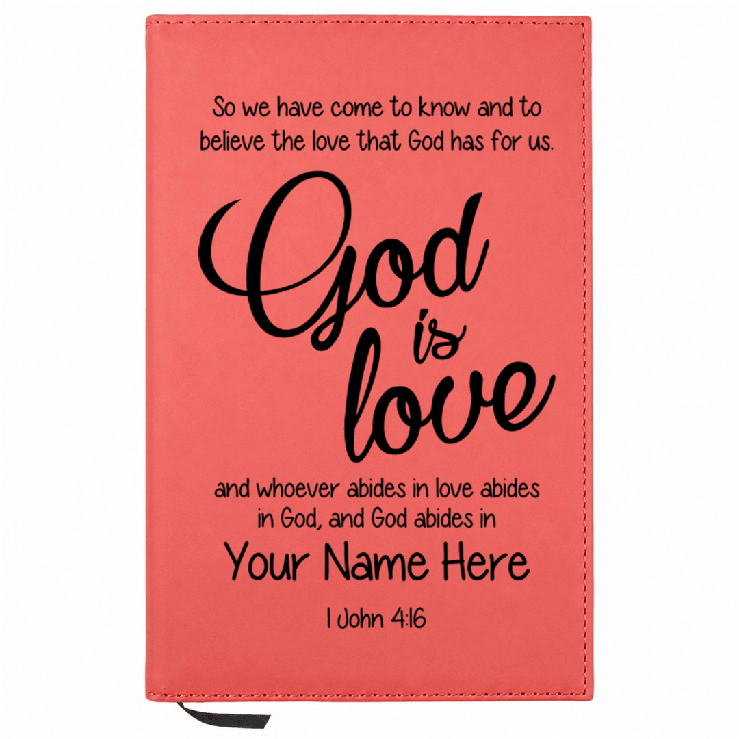 Personalized Leatherette Journal Notebook | 1 John 4:16 - Shepherds Shelf