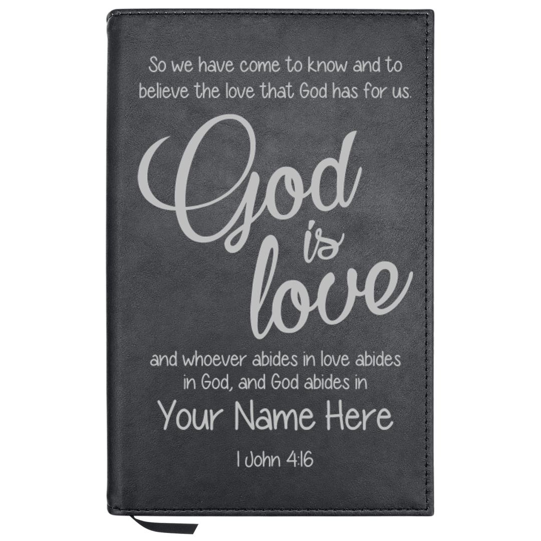 Personalized Leatherette Journal Notebook | 1 John 4:16 - Shepherds Shelf