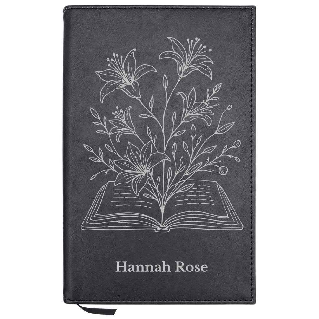 Personalized Leatherette Journal Notebook | Blooming Flowers - Shepherds Shelf