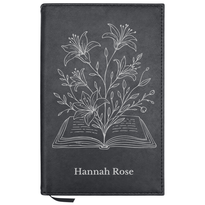 Personalized Leatherette Journal Notebook | Blooming Flowers - Shepherds Shelf