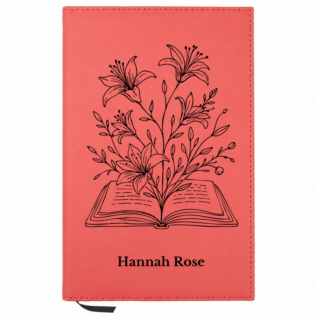 Personalized Leatherette Journal Notebook | Blooming Flowers - Shepherds Shelf