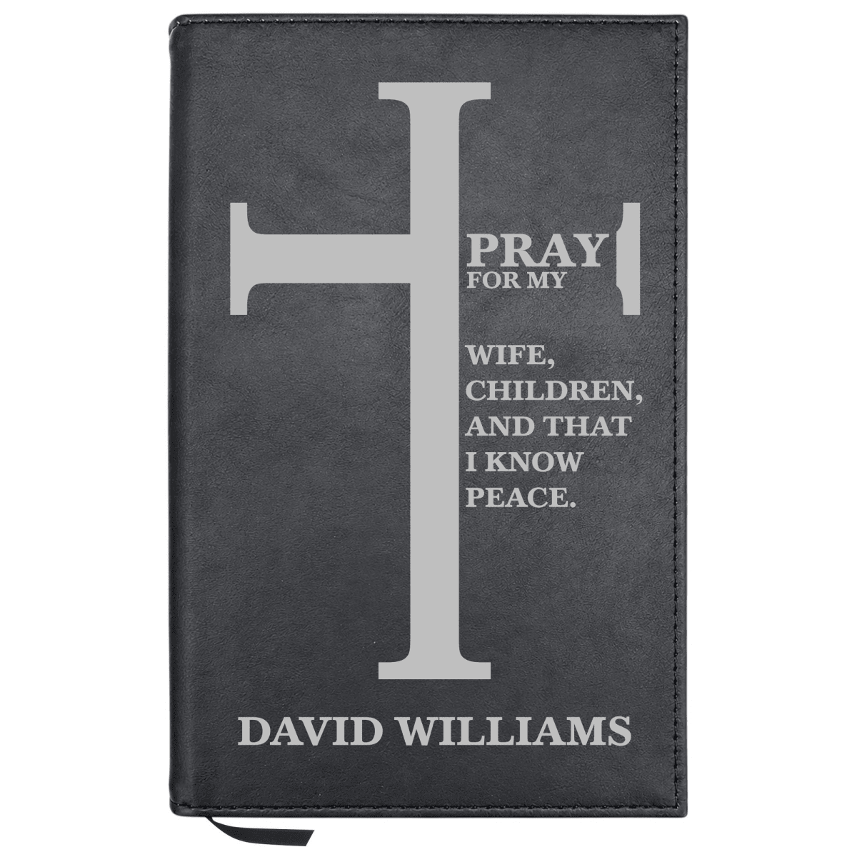 Personalized Leatherette Journal Notebook | Bold Cross - Shepherds Shelf