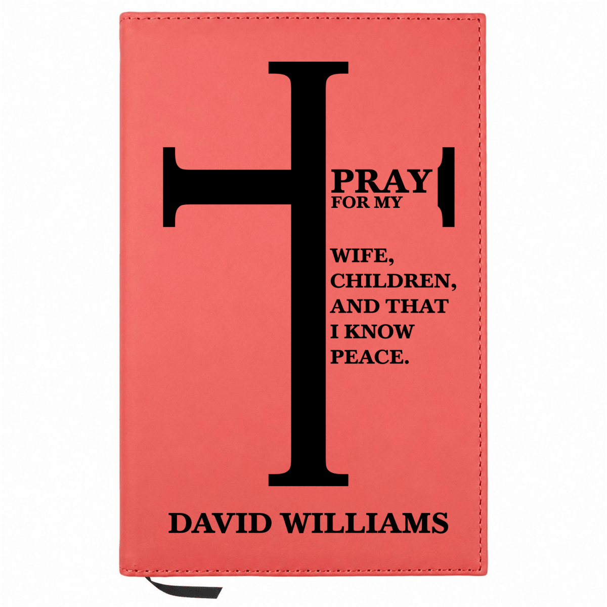 Personalized Leatherette Journal Notebook | Bold Cross - Shepherds Shelf
