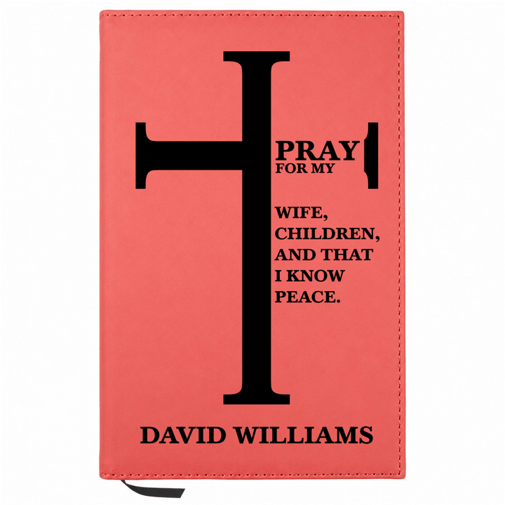 Personalized Leatherette Journal Notebook | Bold Cross - Shepherds Shelf