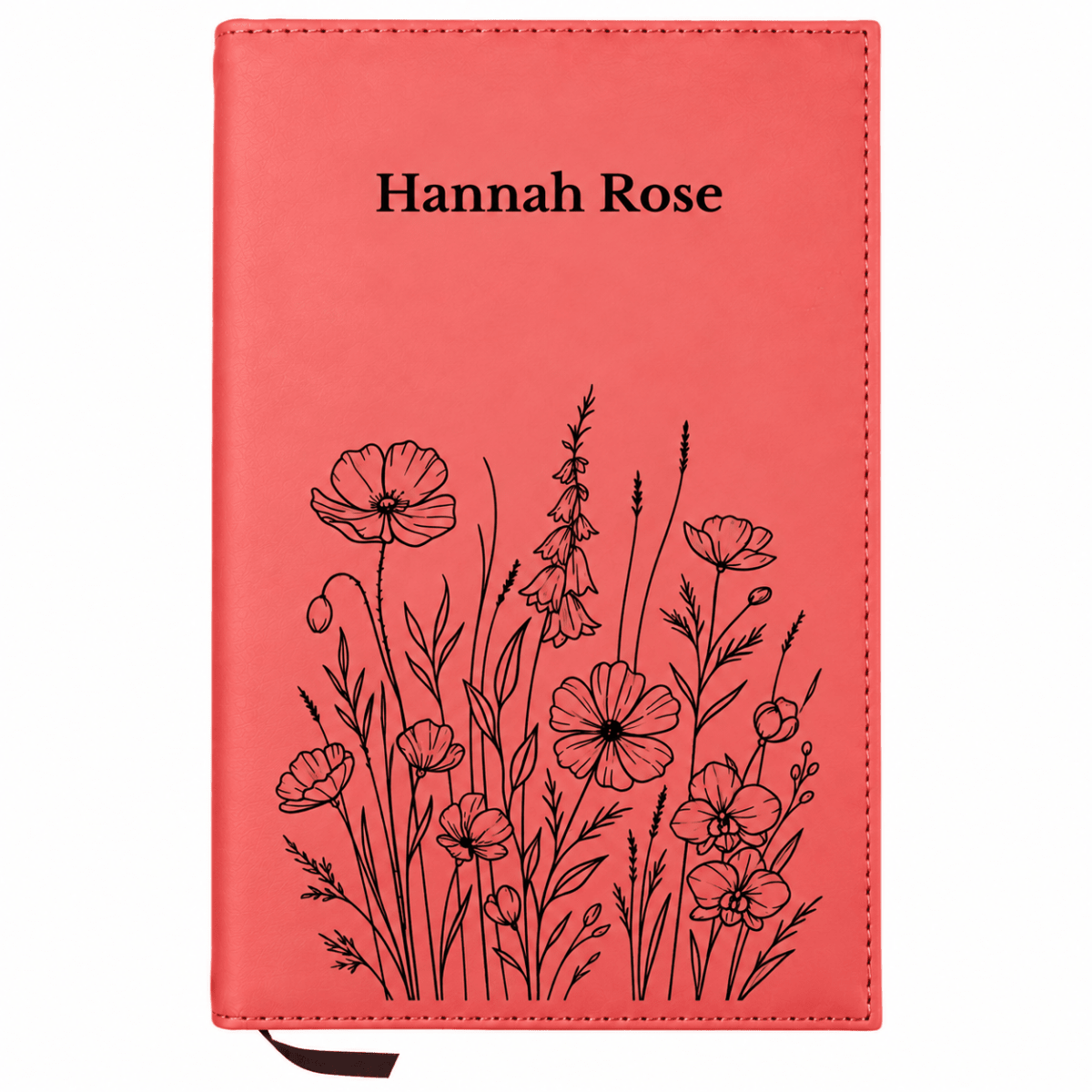 Personalized Leatherette Journal Notebook | Bunch of Flowers - Shepherds Shelf