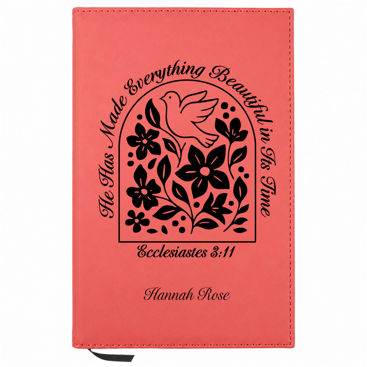 Personalized Leatherette Journal Notebook | Ecclesiastes 3:11 - Shepherds Shelf
