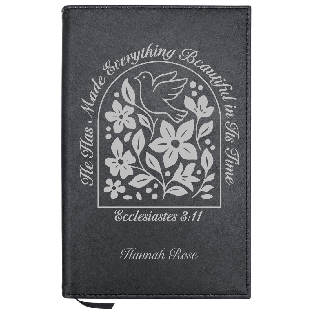 Personalized Leatherette Journal Notebook | Ecclesiastes 3:11 - Shepherds Shelf