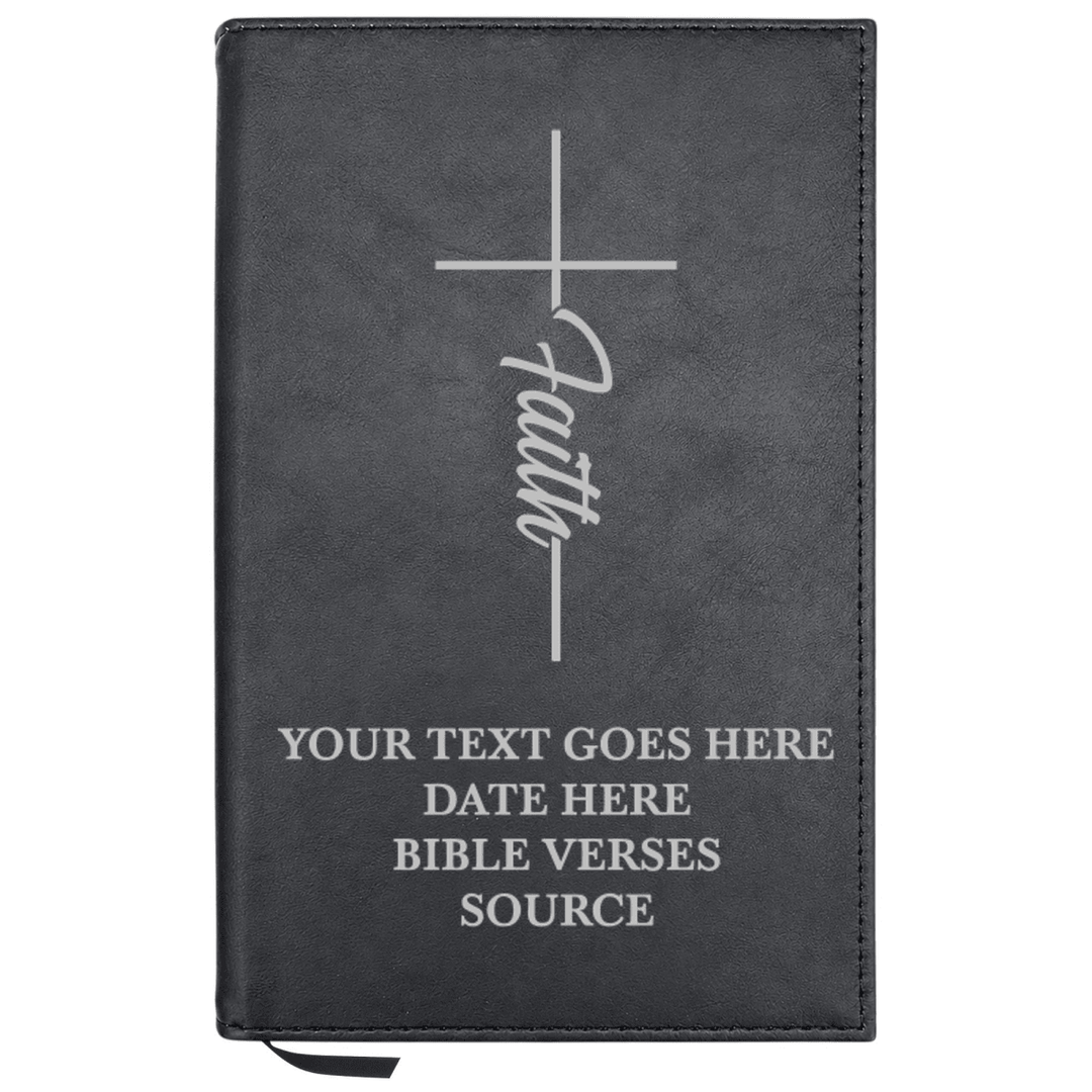 Personalized Leatherette Journal Notebook | Faith Cross - Shepherds Shelf