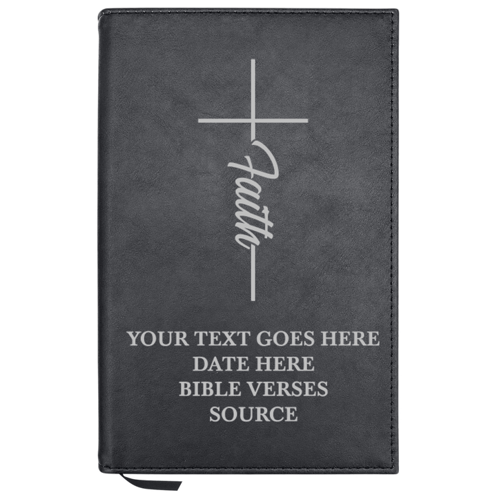 Personalized Leatherette Journal Notebook | Faith Cross - Shepherds Shelf