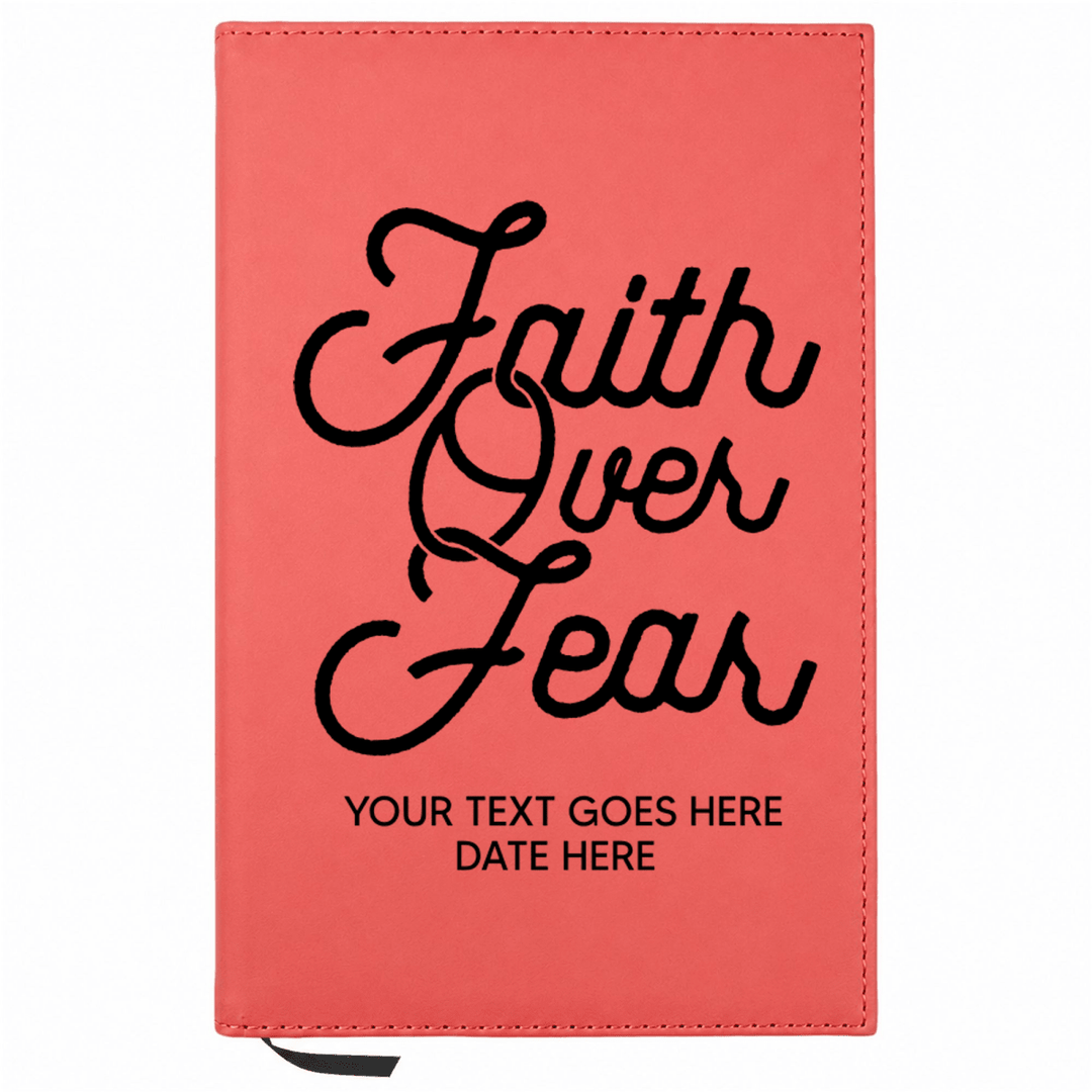 Personalized Leatherette Journal Notebook | Faith Over Fear - Shepherds Shelf