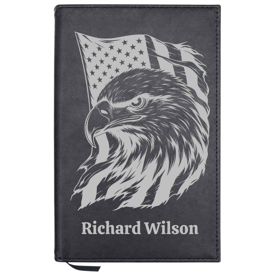 Personalized Leatherette Journal Notebook | Fearless Eagle - Shepherds Shelf