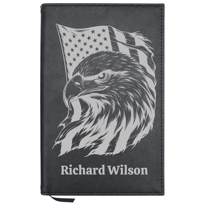 Personalized Leatherette Journal Notebook | Fearless Eagle - Shepherds Shelf