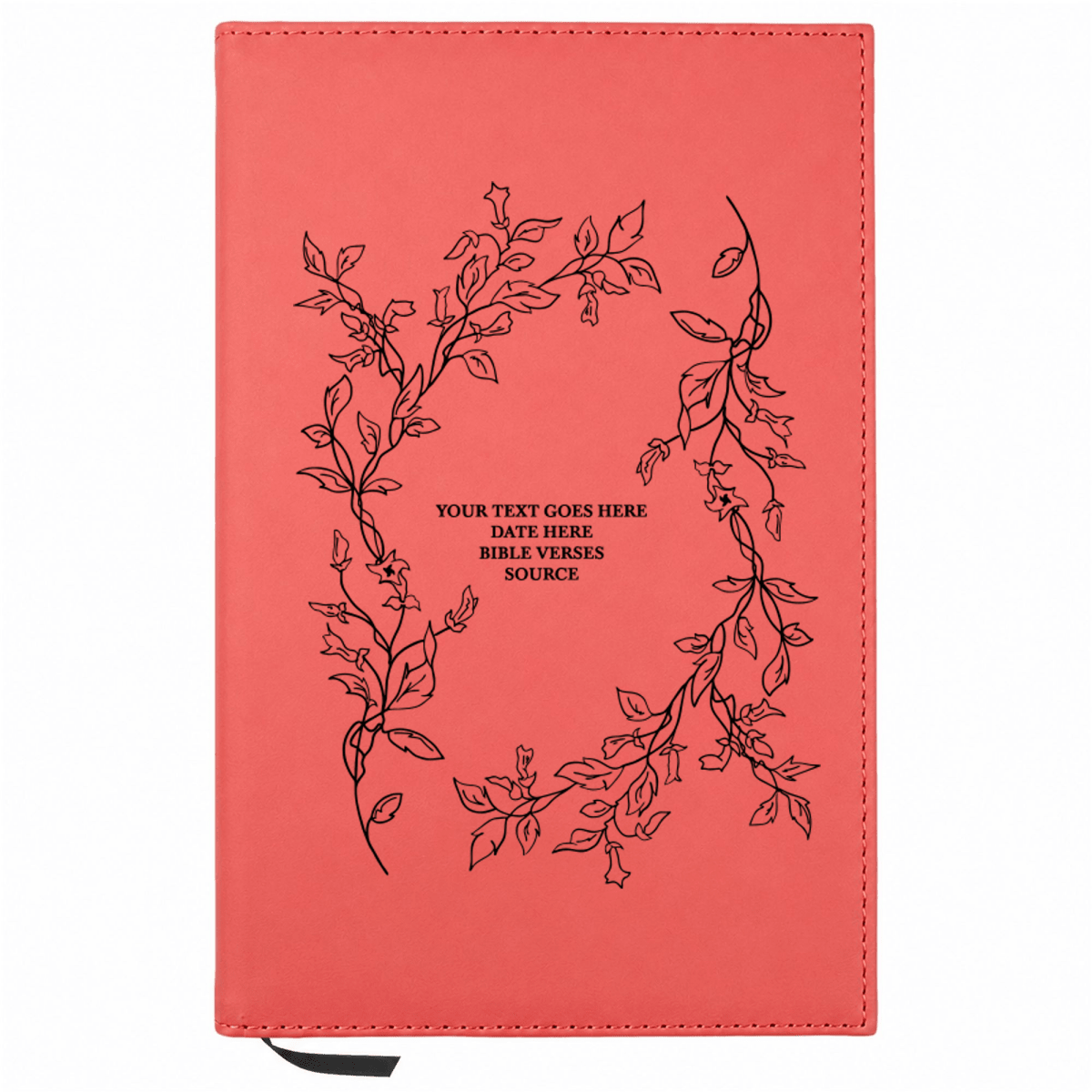 Personalized Leatherette Journal Notebook | Floral Vines - Shepherds Shelf