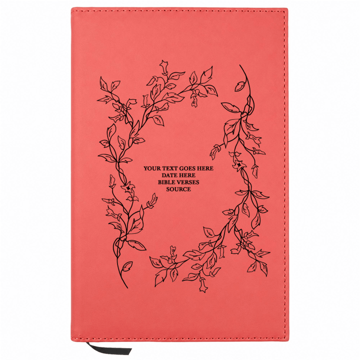 Personalized Leatherette Journal Notebook | Floral Vines - Shepherds Shelf