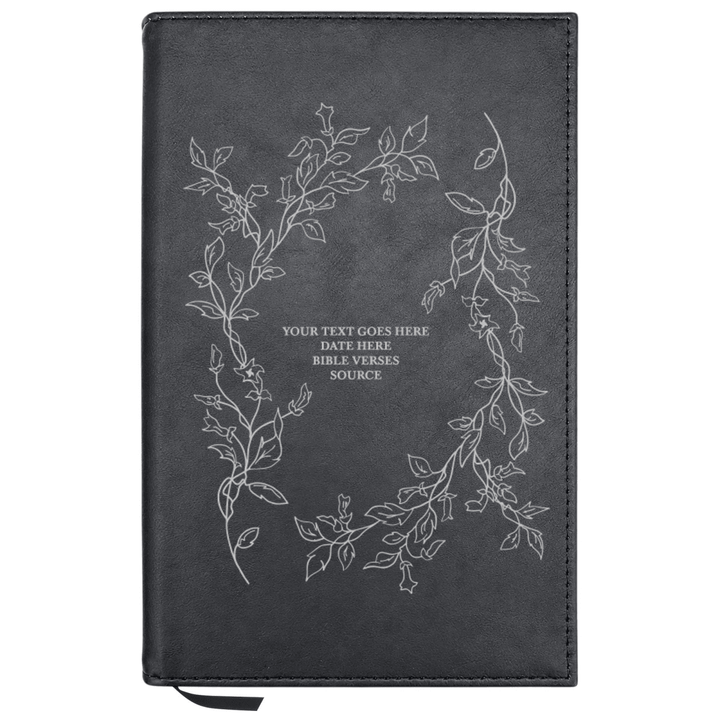 Personalized Leatherette Journal Notebook | Floral Vines - Shepherds Shelf