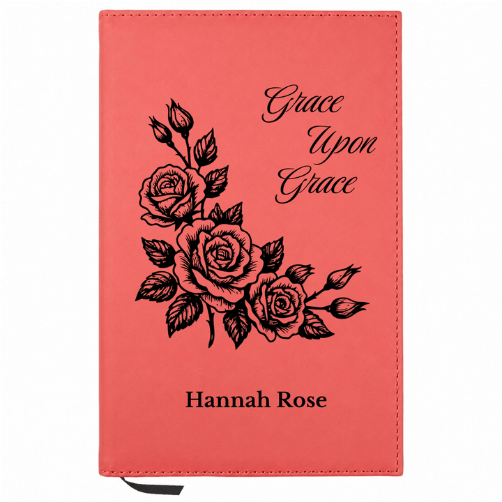 Personalized Leatherette Journal Notebook | Framed Roses - Shepherds Shelf