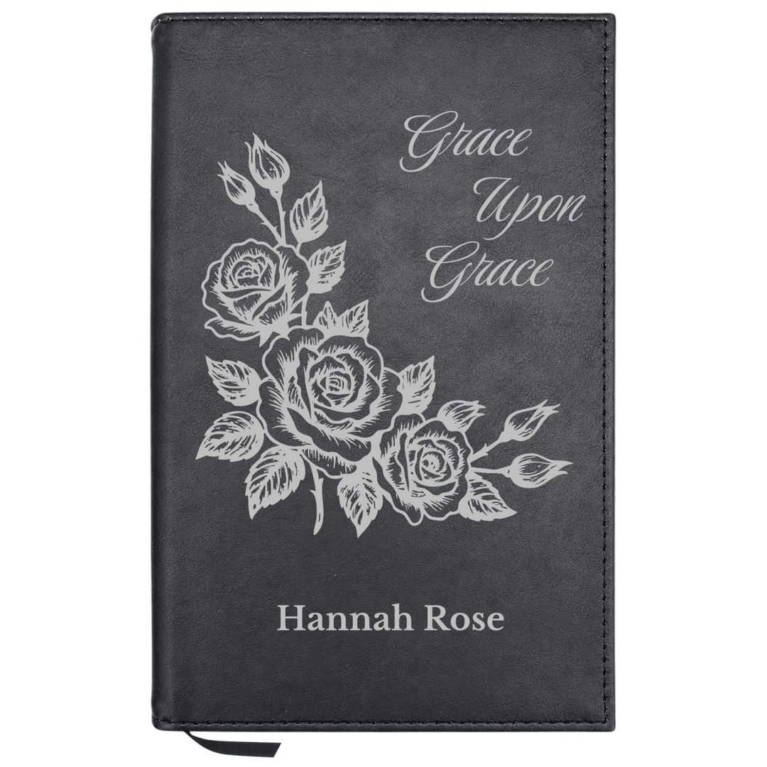 Personalized Leatherette Journal Notebook | Framed Roses - Shepherds Shelf