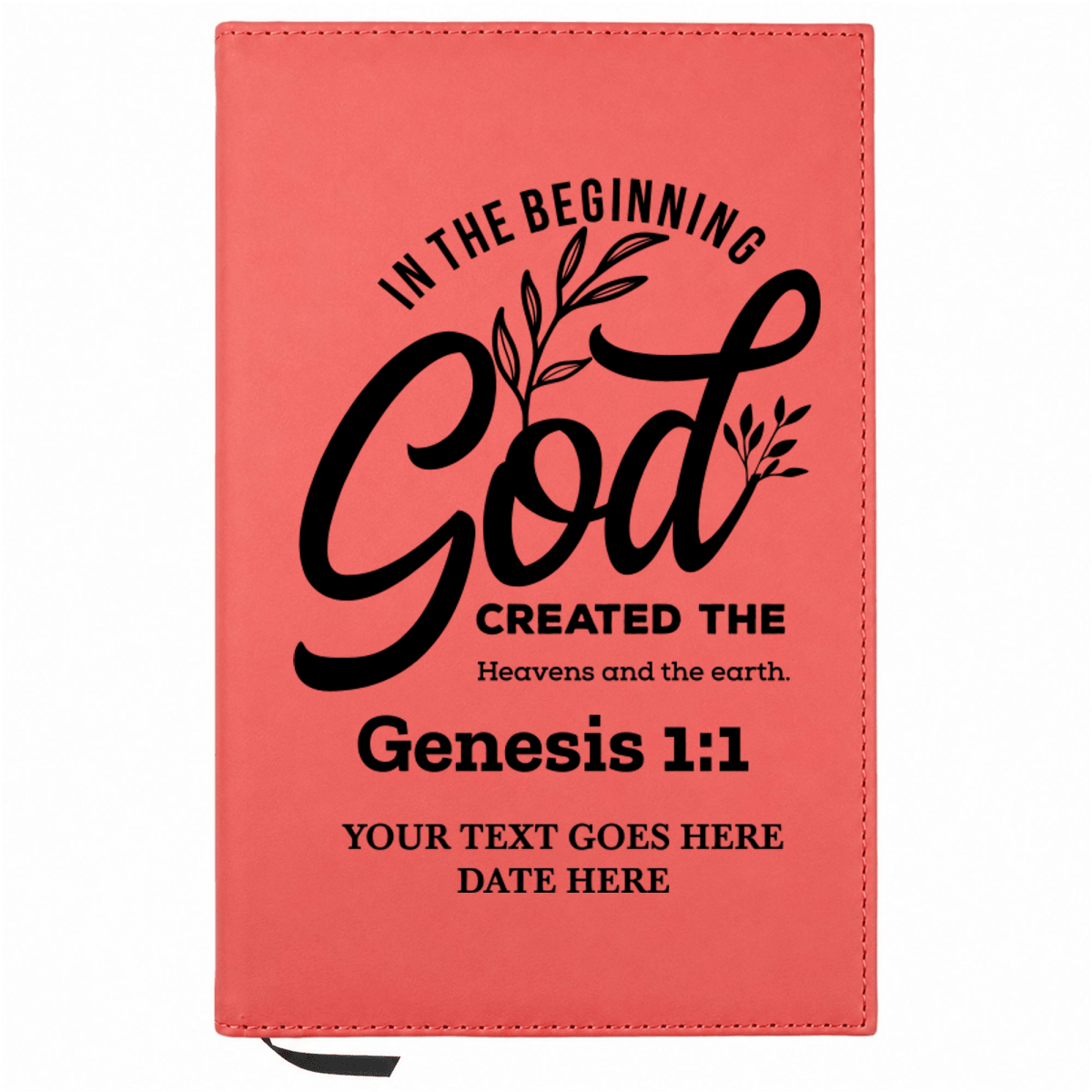 Personalized Leatherette Journal Notebook | Genesis 1:1 - Shepherds Shelf
