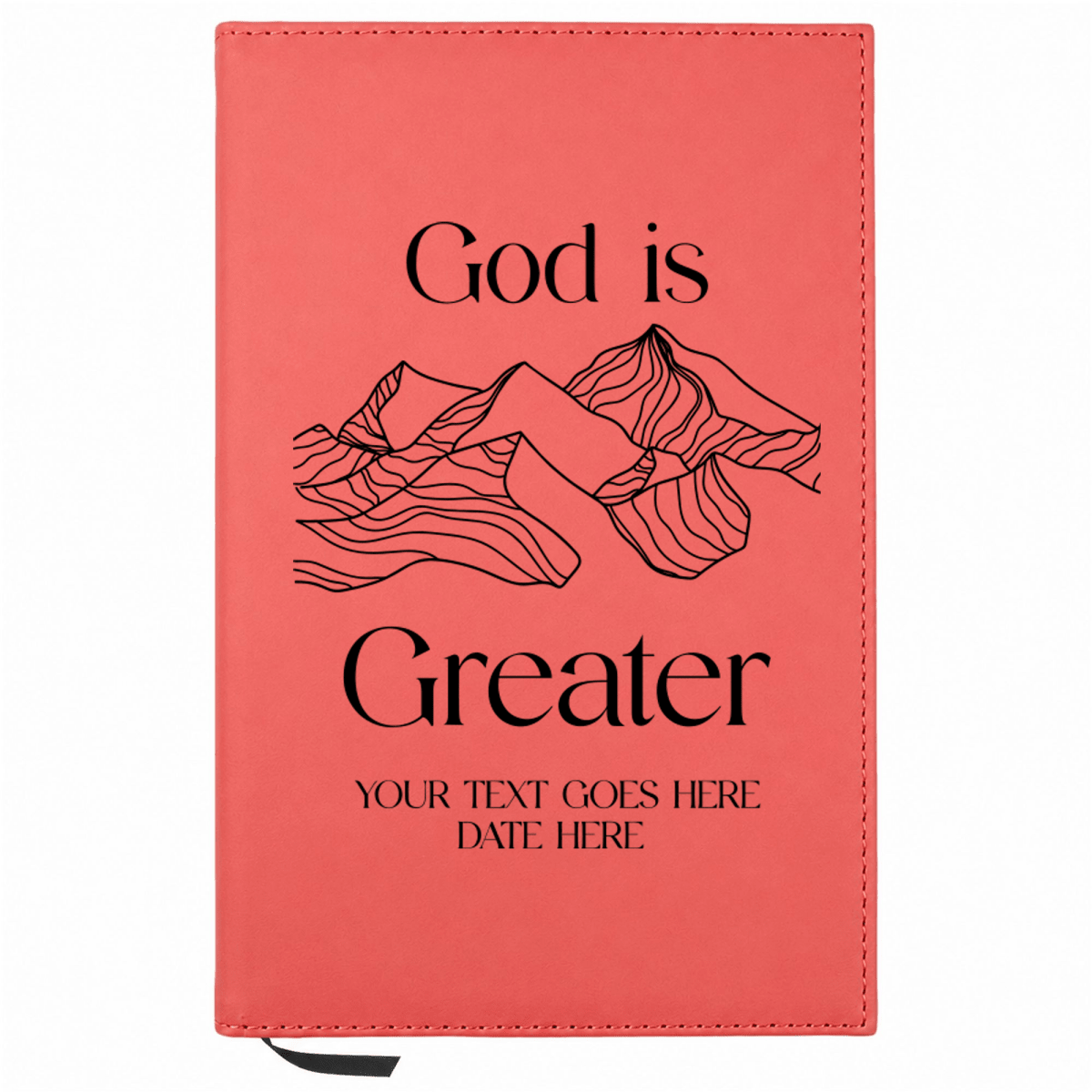 Personalized Leatherette Journal Notebook | God is Greater - Shepherds Shelf