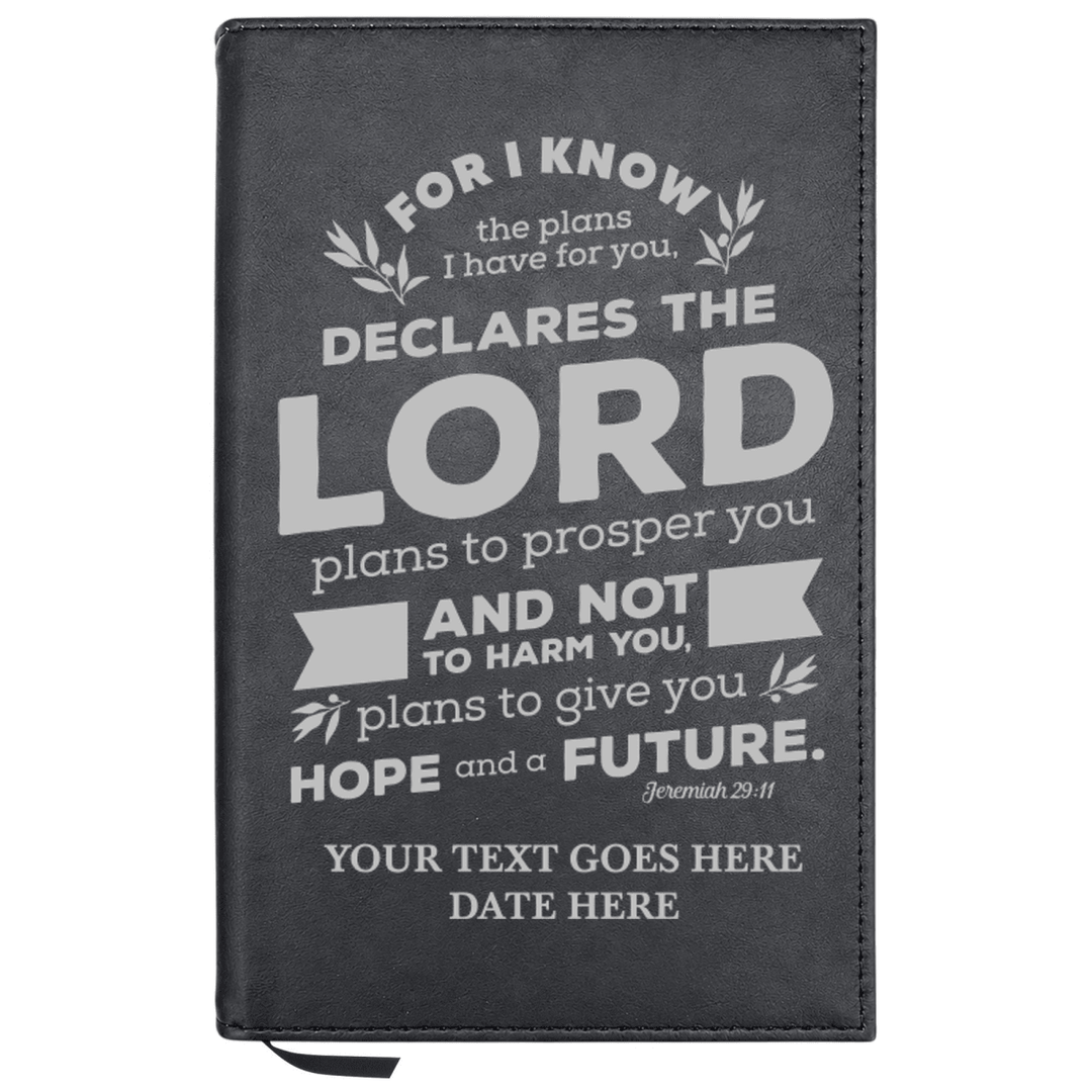 Personalized Leatherette Journal Notebook | Jeremiah 29:11 - Shepherds Shelf