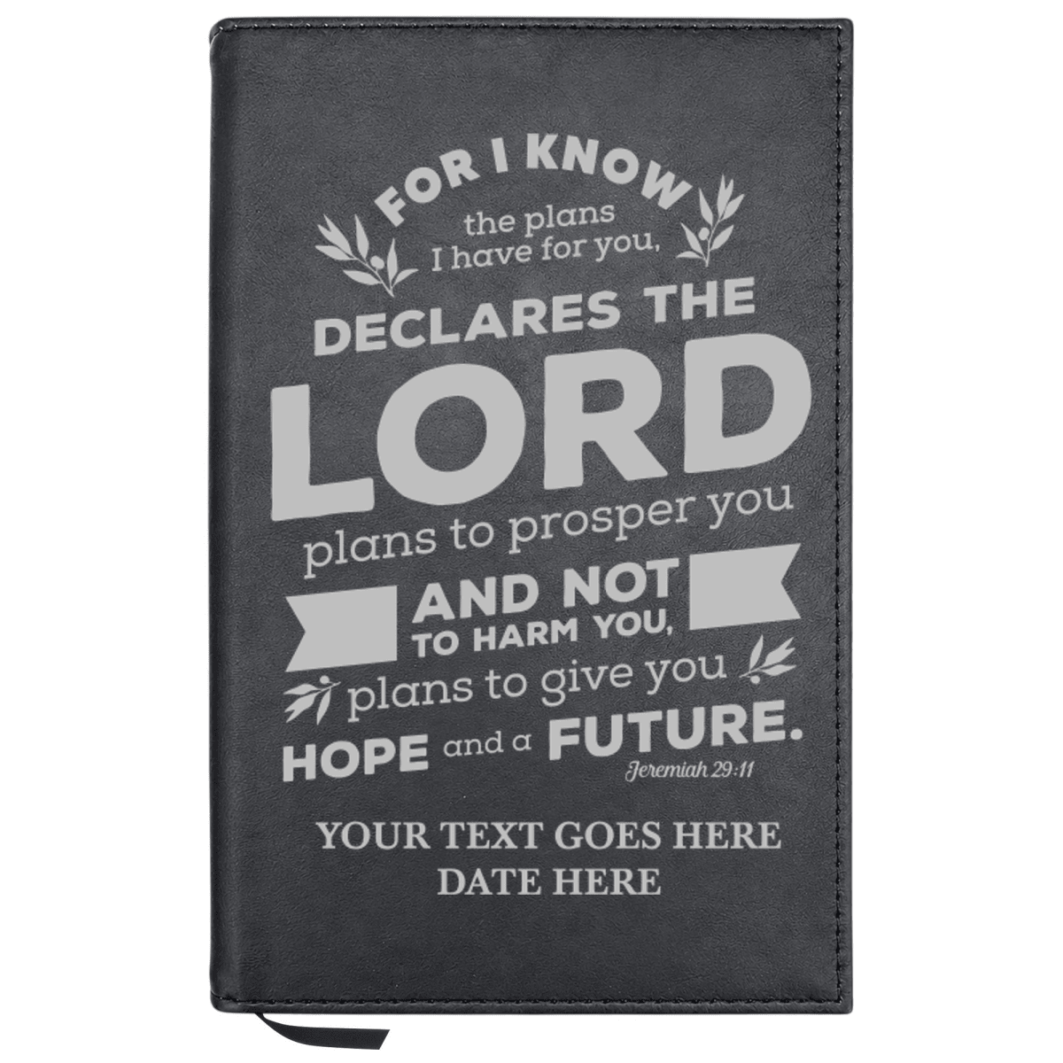 Personalized Leatherette Journal Notebook | Jeremiah 29:11 - Shepherds Shelf